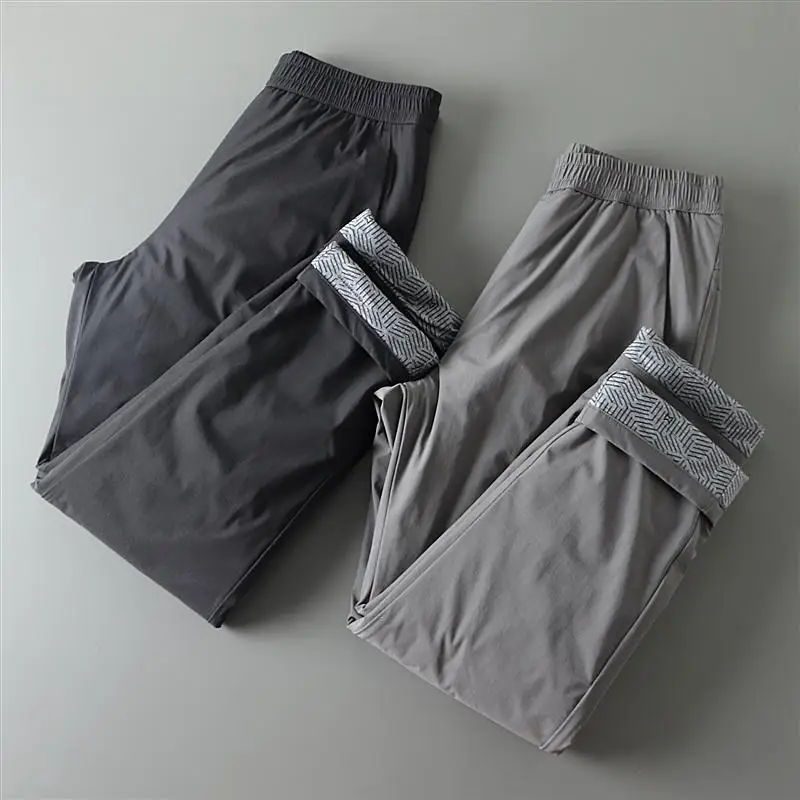 

Мужские зимние утепленные прямые брюки для активного отдыха, 90% пух, ветрозащитные, водонепроницаемые, модные повседневные молодежные штаны