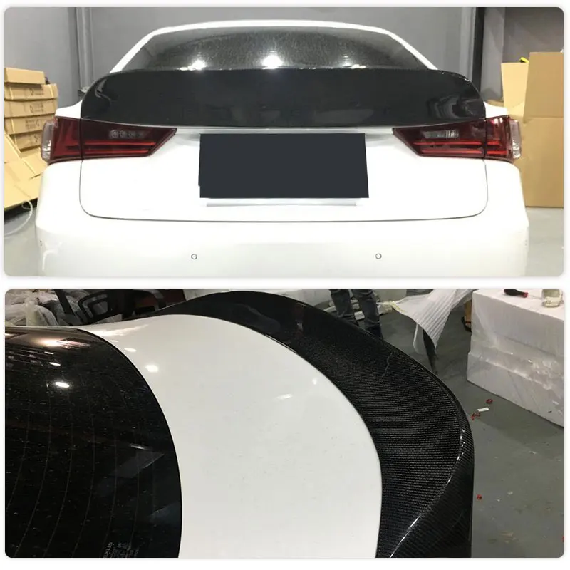 Carbon Fiber Car Rear Trunk Spoiler Wings for Lexus IS IS-F Sedan IS200t IS250 IS300 IS350 2013-2015 Rear Boot Lid Wing Lip FRP