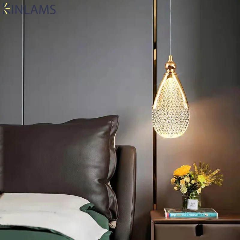 

Nordic Luxury Crystal LED Ceiling Pendant Lamps Interior Restaurant Bedroom Bedside Home Decoration Small Chandelier Lighting