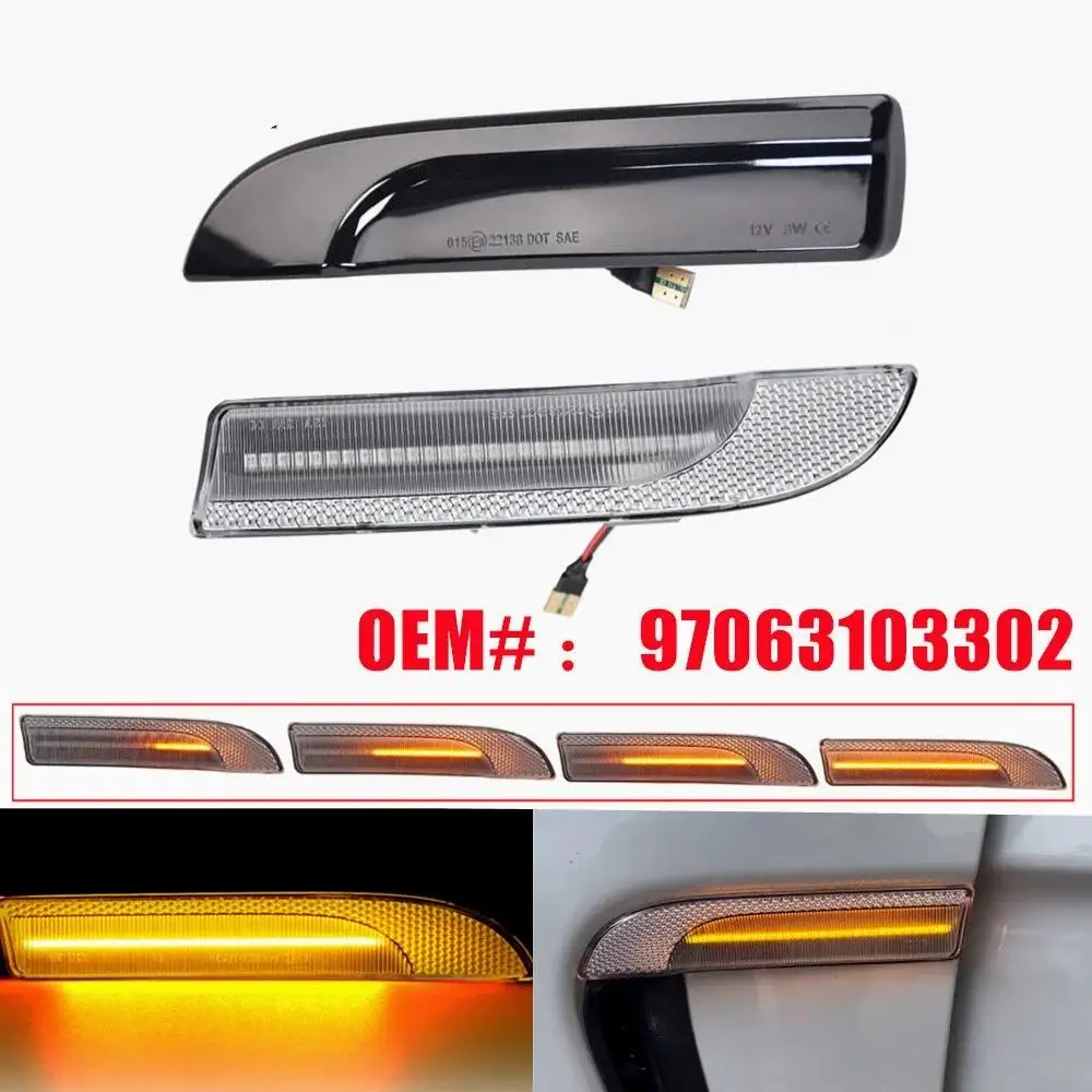 

2Pcs Repeater Blinker Car Indicator Turn Signal LED Dynamic Light For Porsche Panamera 970 G1 2009-2016 Side Marker Amber Lamps