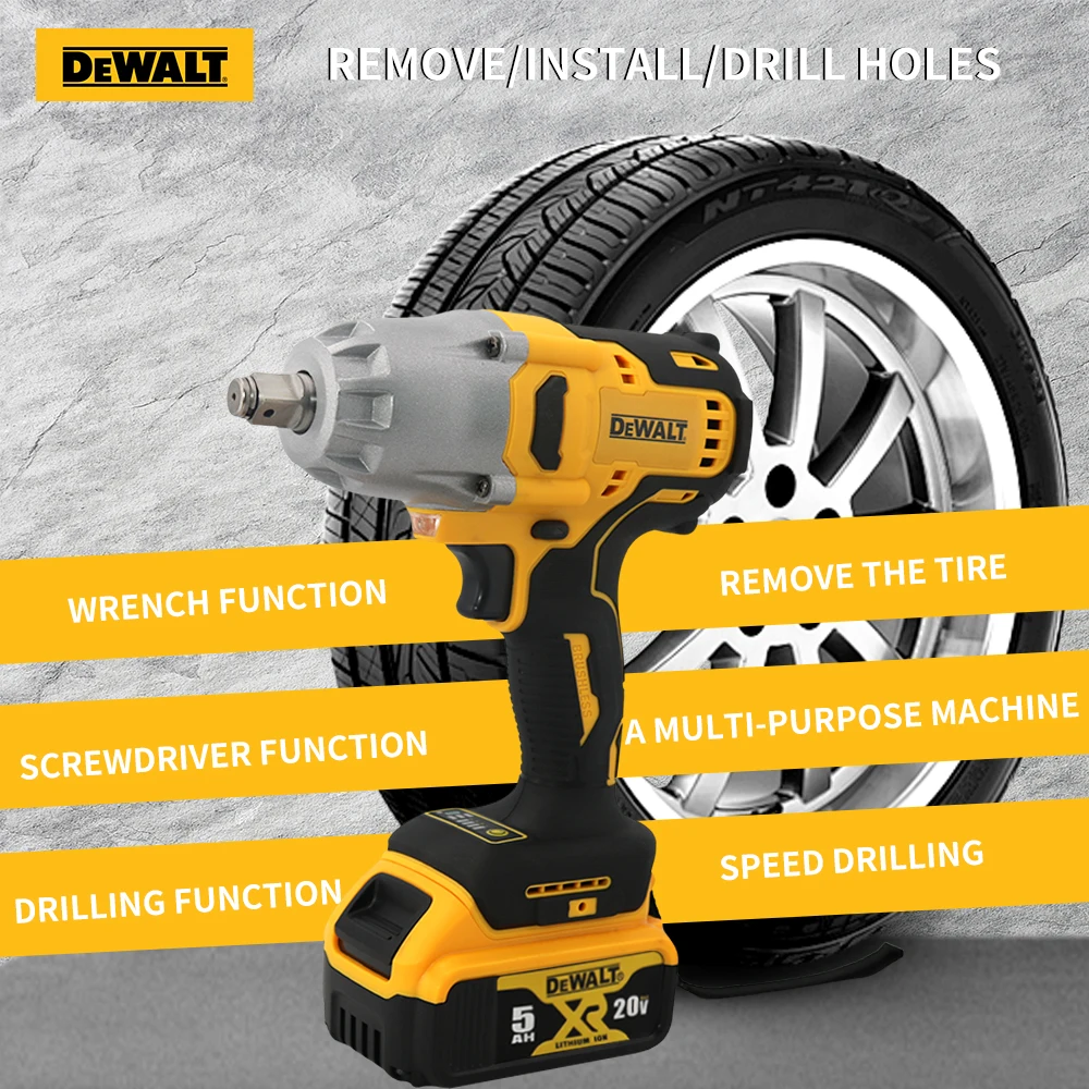 DEWALT Cordless Impact Wrench 1/2 2000RPM Rechargeab Brushless Impact Wrench HighTorque With 18V/20V LithiumBattery Wrench 700Nm