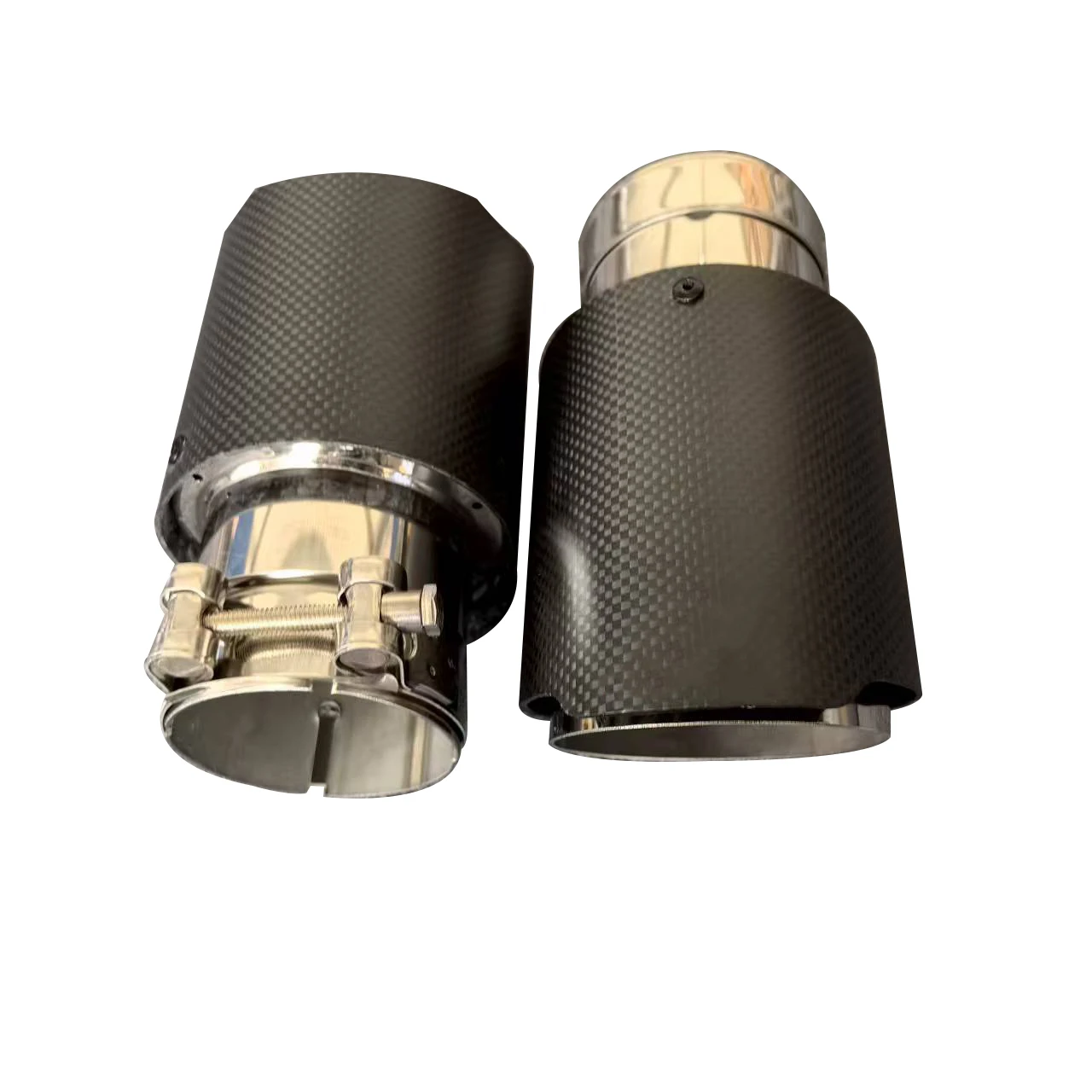 

1Pcs Automotive Universal Carbon Fiber Exhaust Nozzle Single Outlet Tailpipe Stainless Steel Muffler Matte