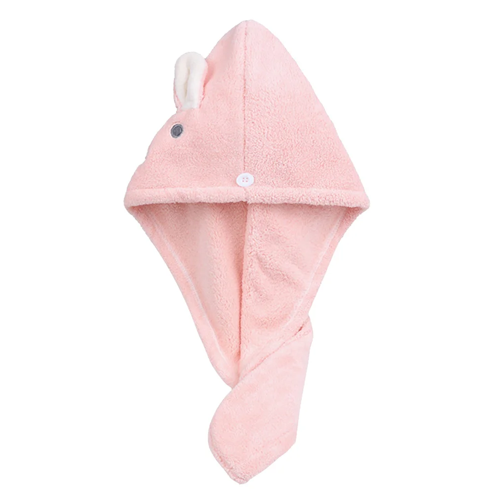 

Fast Drying Hair Cap Thickened Absorbent Material Lightweight Portable Bath Towel for Curly Straight Perm Dyed Hair Pink
