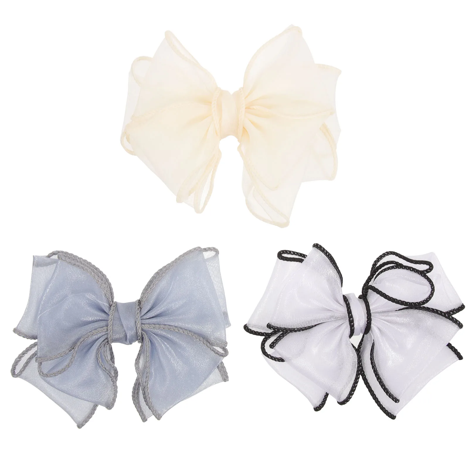 

3pcs Organza Bows Hair Clip Cute Applique Shoe Embellishment Lightweight Bow Accessories Clothes Backpack Repair