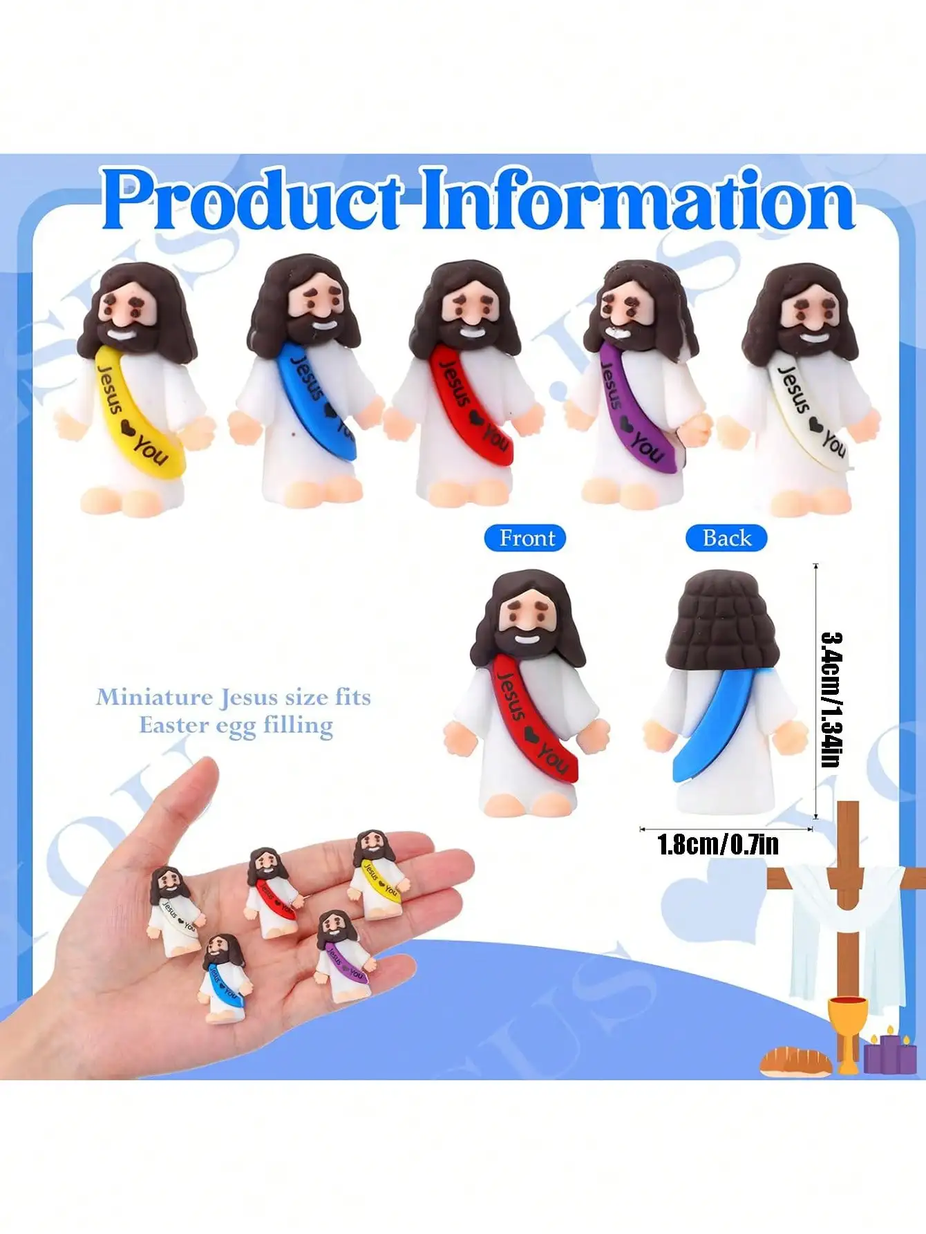 Mini Rubber Jesus Dolls - 5/15/25 Pack Original Design That Say 