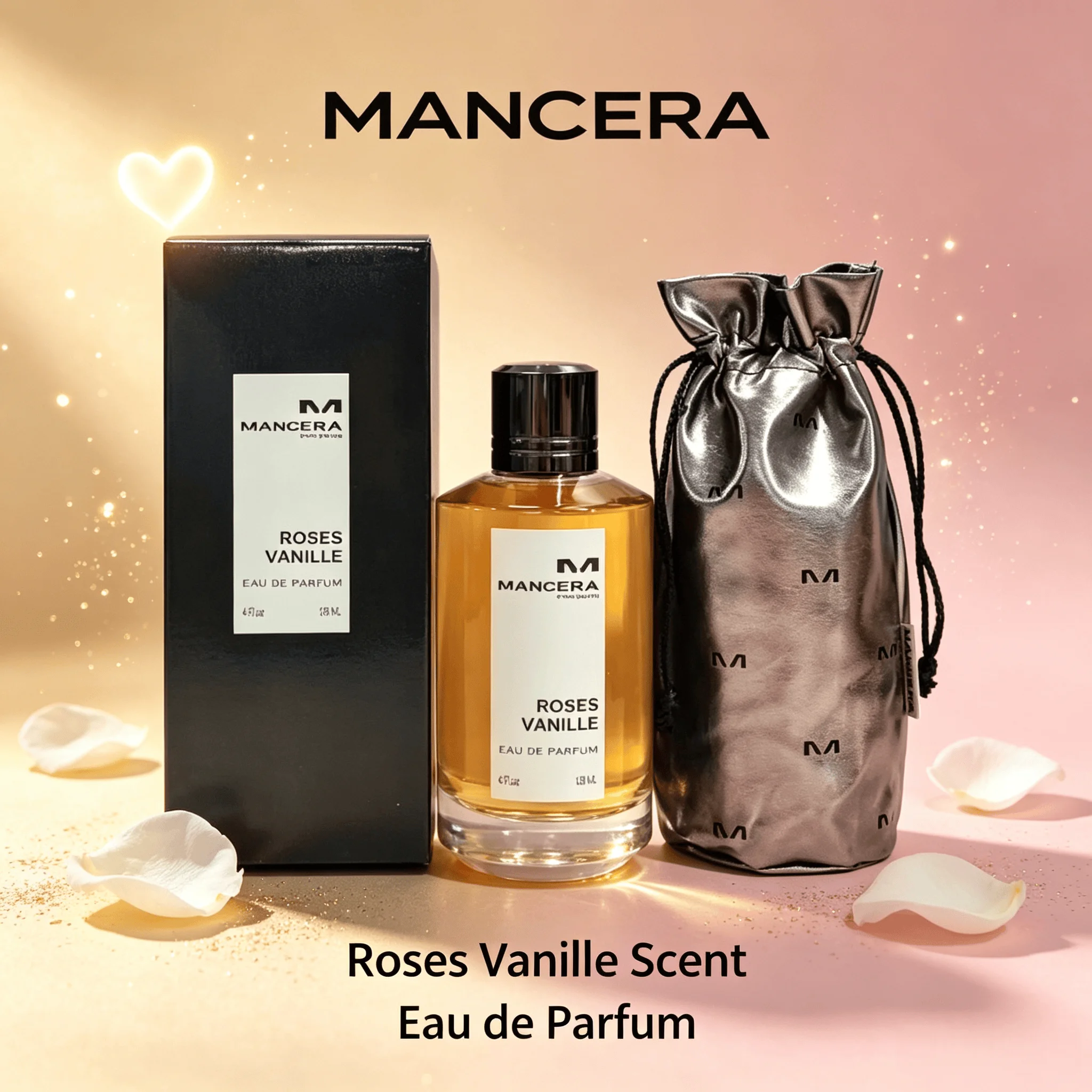 Mancera Roses Vanille 120ml Eau de Parfum Contains vanilla, white musk, patchouli, gentle and mature creamy rose fragrance, long-lasting fragrance, suitable for dinners, dates, commuting, gift box packaging suitable for anniversaries and birthdays view 2