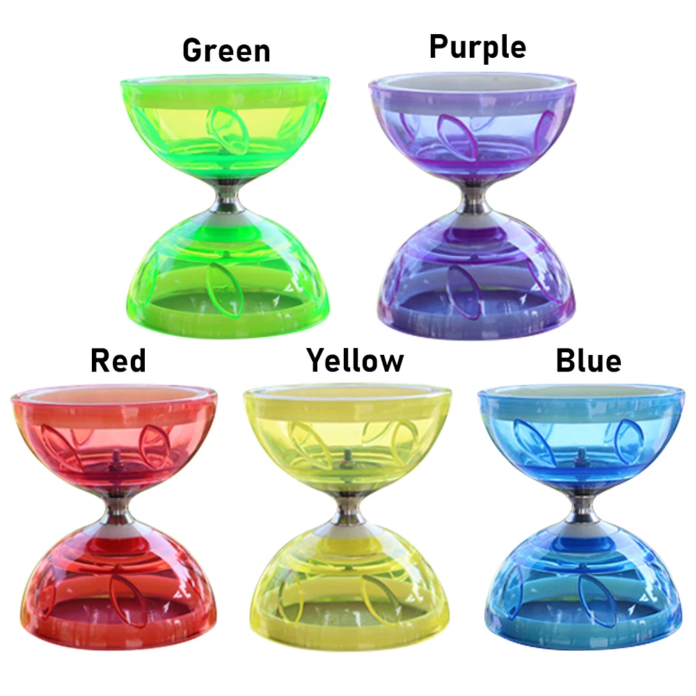 Couro chinês diabolo tigela forma macio chinês yo-yo engrossar estilo luminoso mini diabolo chinês yoyo conjunto ao ar livre