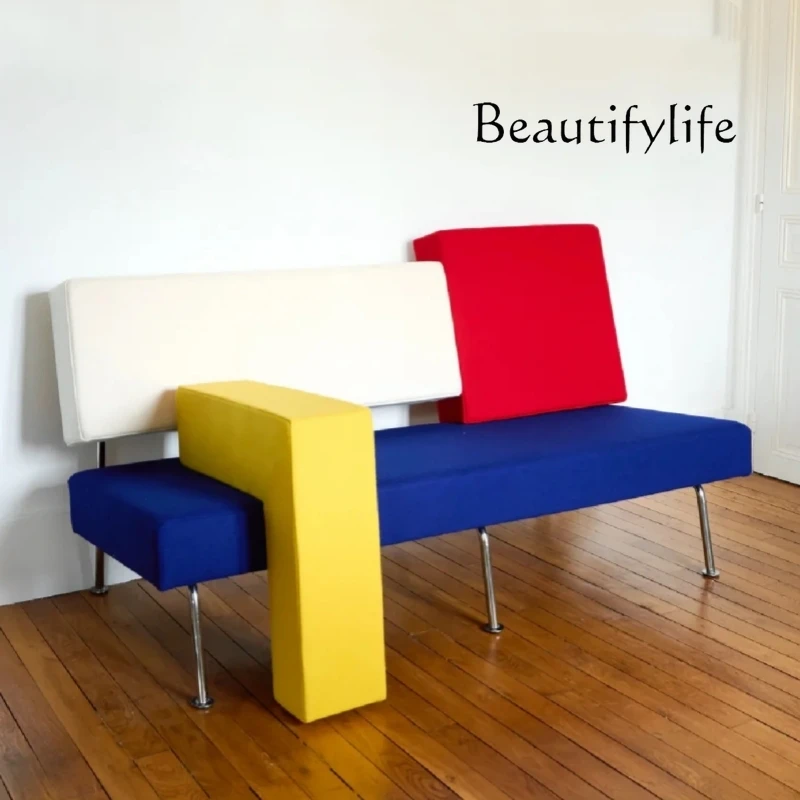 

Italian creative designer geometric sofa color matching art small apartment store high-end fashion