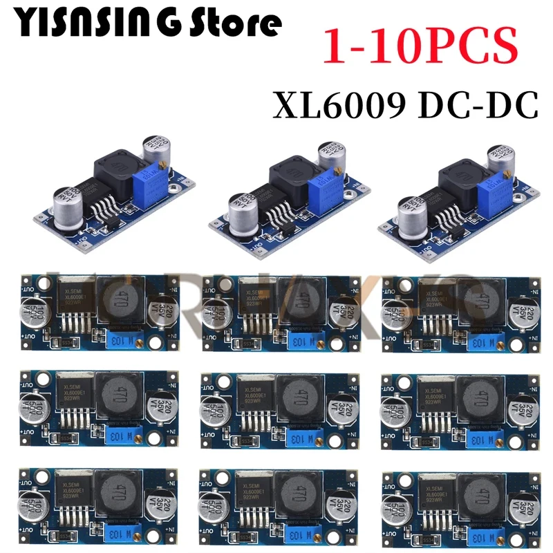 1-10PCS XL6009 4A Boost Converter Step Up Adjustable 15W 5-32V to 5-50V DC-DC Power Supply Module LM2577 Step-up Module