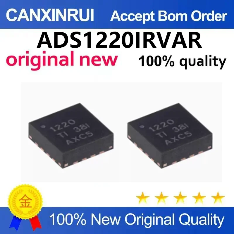 (5pcs-100pcs)Original ADS1220IRVAR VQFN-16 with PGA, VREF, SPI four channel low-power chip