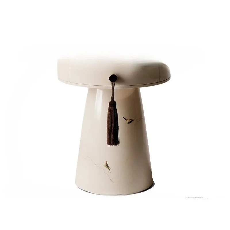 

Wabi Sand Wind Natural Travertine Bedside Table Designer Modern Simple Locker Premium Sense