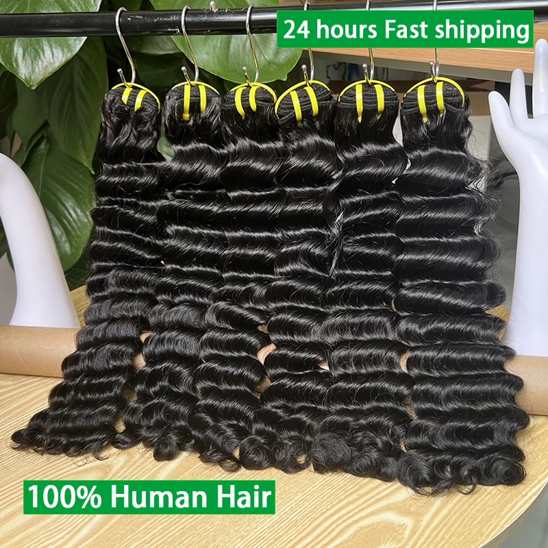 15A 루즈 딥 웨이브 번들 100% 인간의 머리카락 생 버진 처리되지 않은 확장 루즈 웨이브 번들 레미 더블 위브 도매