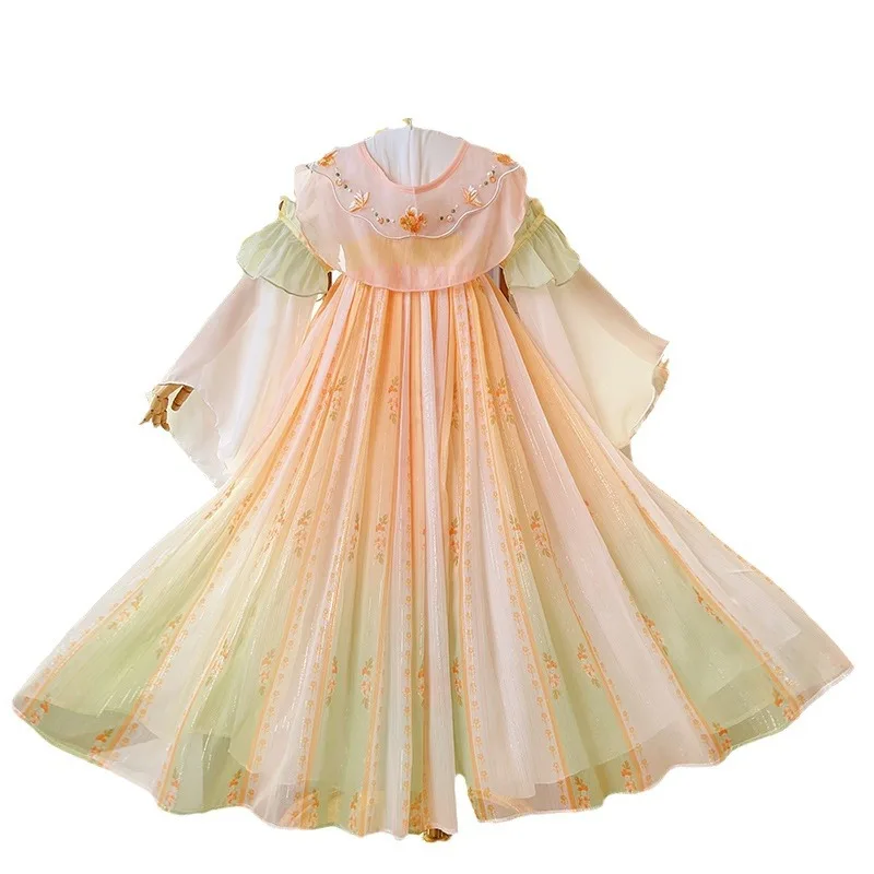 Children's super fairy summer princess dress, Chinese style ancient costume, Chinese Tang costume