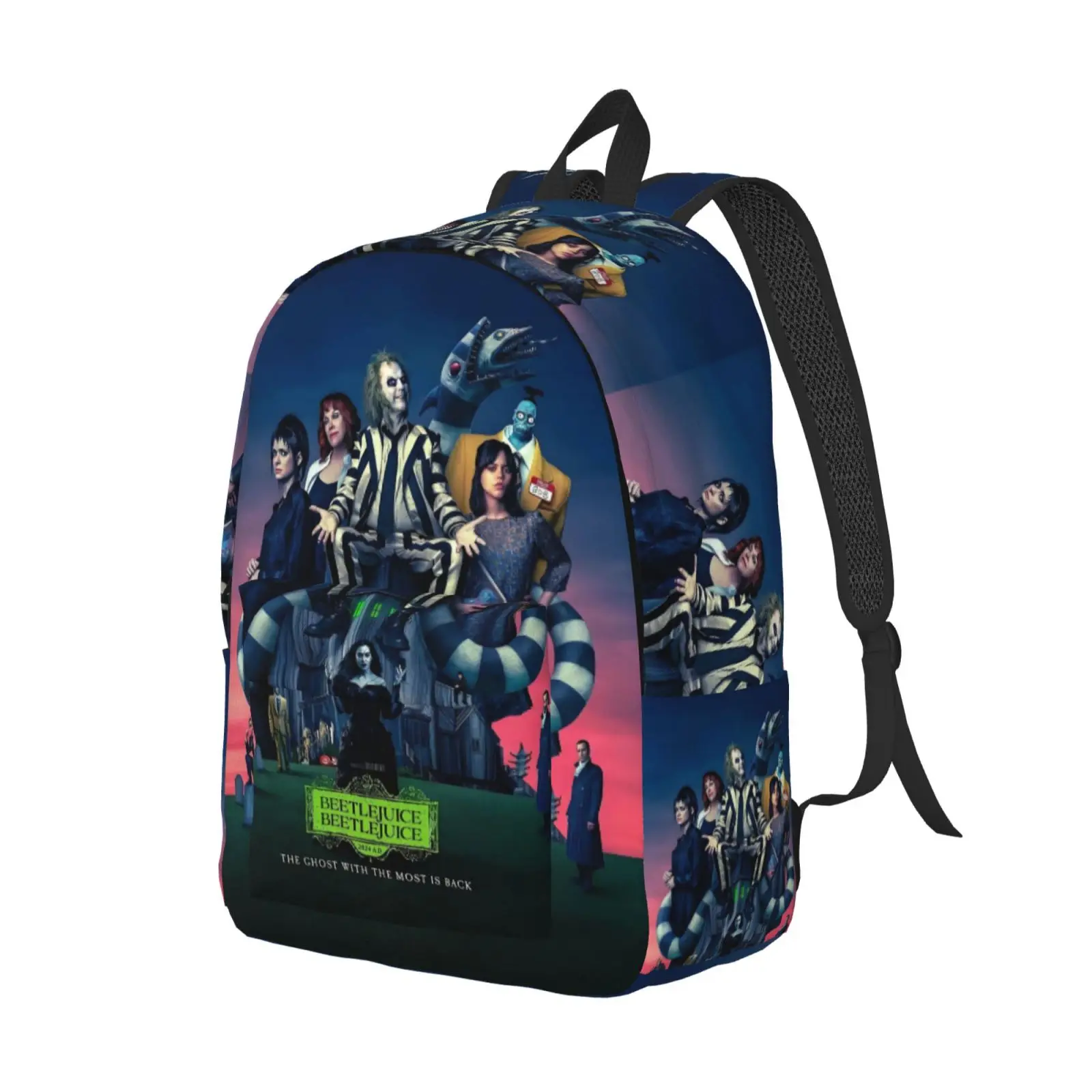 B-Beetlejuice The Ghost With The Most Backpack for Men Women Fashion Student Work Daypack Movie Poster College Shoulder Bag Gift