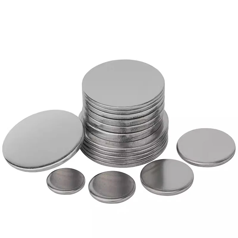 50-100Pcs 304 Stainless Steel Round Plate Disc Pad Plate Sheet Circular Flat-plate Diameter 6/7/8/9/10/11/12mm Thick 1mm-3mm