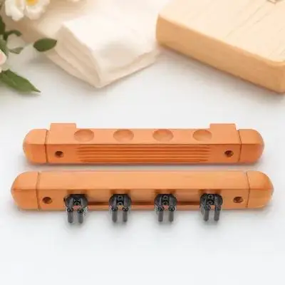 

2Pcs Sturdy Wood Wall Mount Pool Cue Rack Strong Tensile Billiard Rod Holder with Easy Install Design for Enthusiasts Collectors
