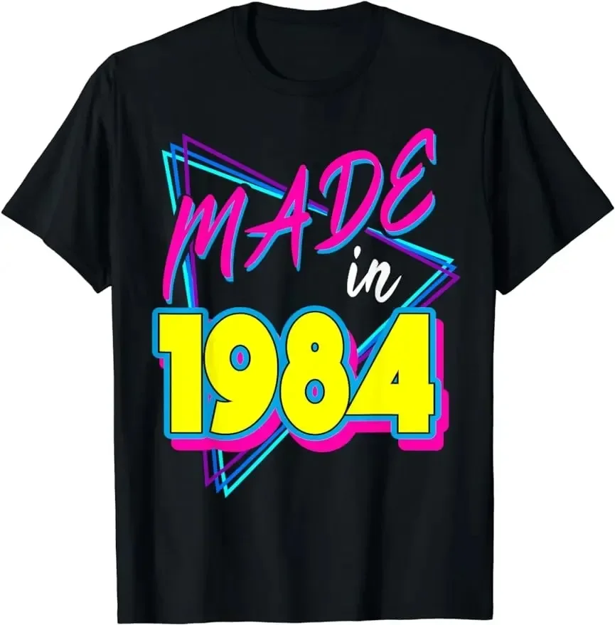 

Graphic Birthday Gift Short Sleeved 40 Years Old Born in 1984 Shirt 40th Birthday Summer T-shirt Retro Vintage 1984 Tshirt