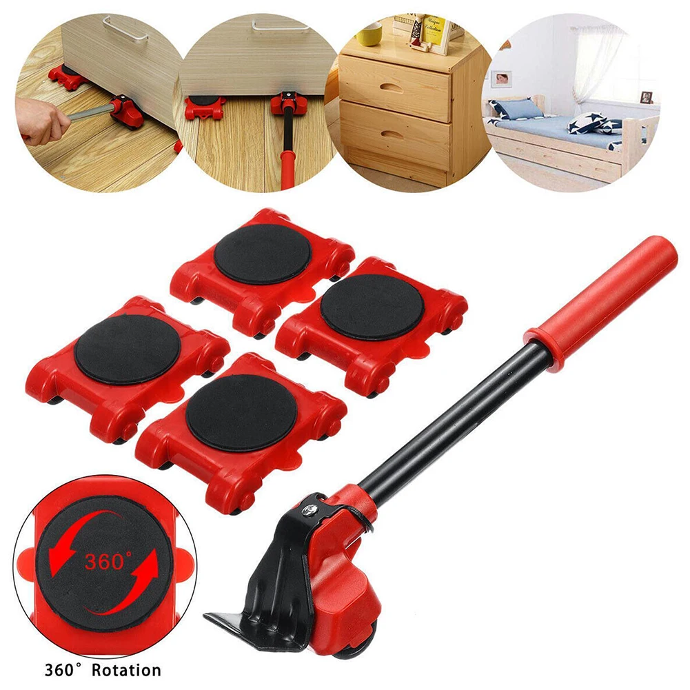 Furniture Moving Transport Roller Set Removal Lifting Moving Tool Set Wheel Bar Mover For Moving Heavy Stuffs Device Dropshipp