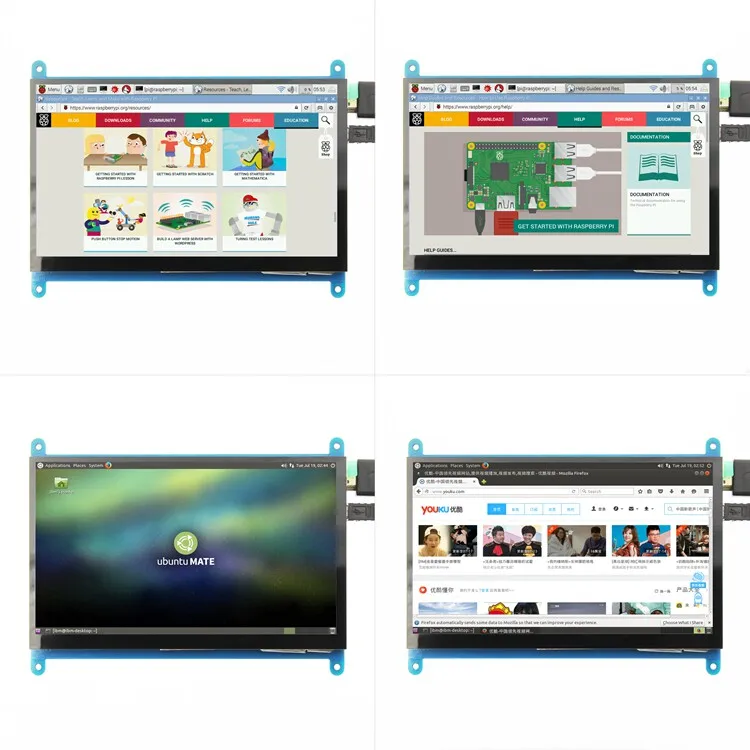 7-Inch LCD H D M I Display HD IPS 1024x600 Capacitive Touchscreen for Raspberry Pi 3B+/4B BB-Black Banana-Pi  mainstream mini PC - view 6