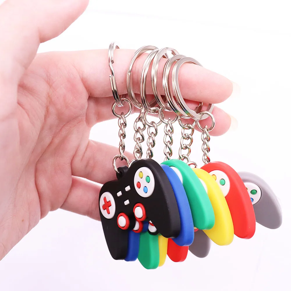 Fashion 1PCS PVC Game Machine Keychain Keyring Cute Gamepad Joystick Key Chain Keychains Bag Car Hanging fit Men Boy Keys