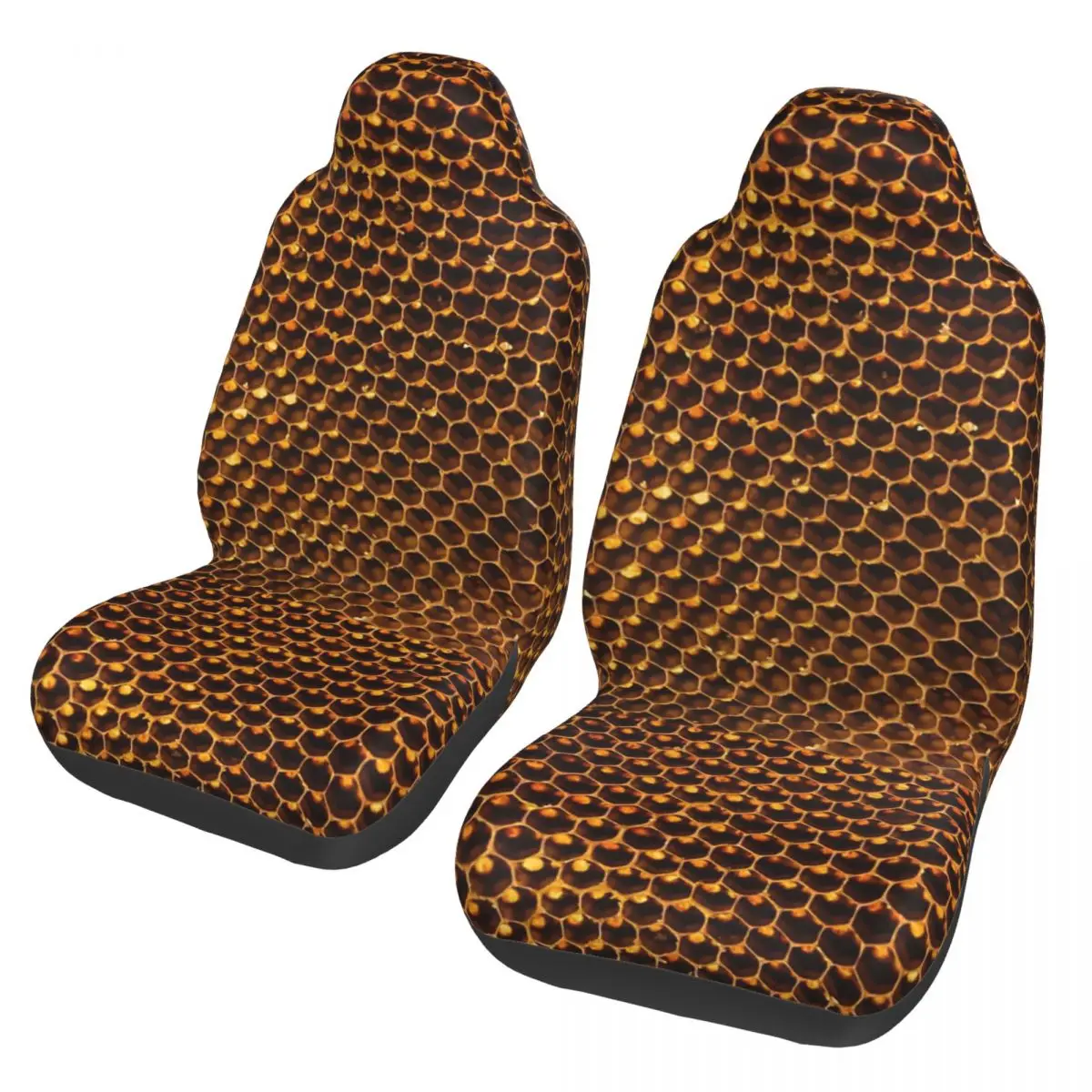 Golden Hexagons Honeycomb Pattern Car Seat Cover Waterproof Suitable For All Kinds Models Bee Seat Covers Fabric Car Accessories