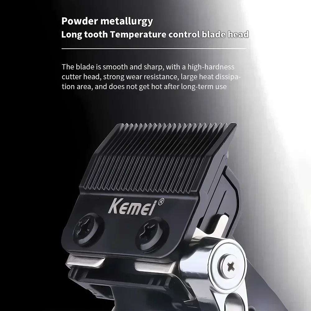 Kemei KM-2996 Professional Precision Fade Hair Clippers Cordless Hair Cutting Machine Rechargeable Hair Beard Trimmer for Barber