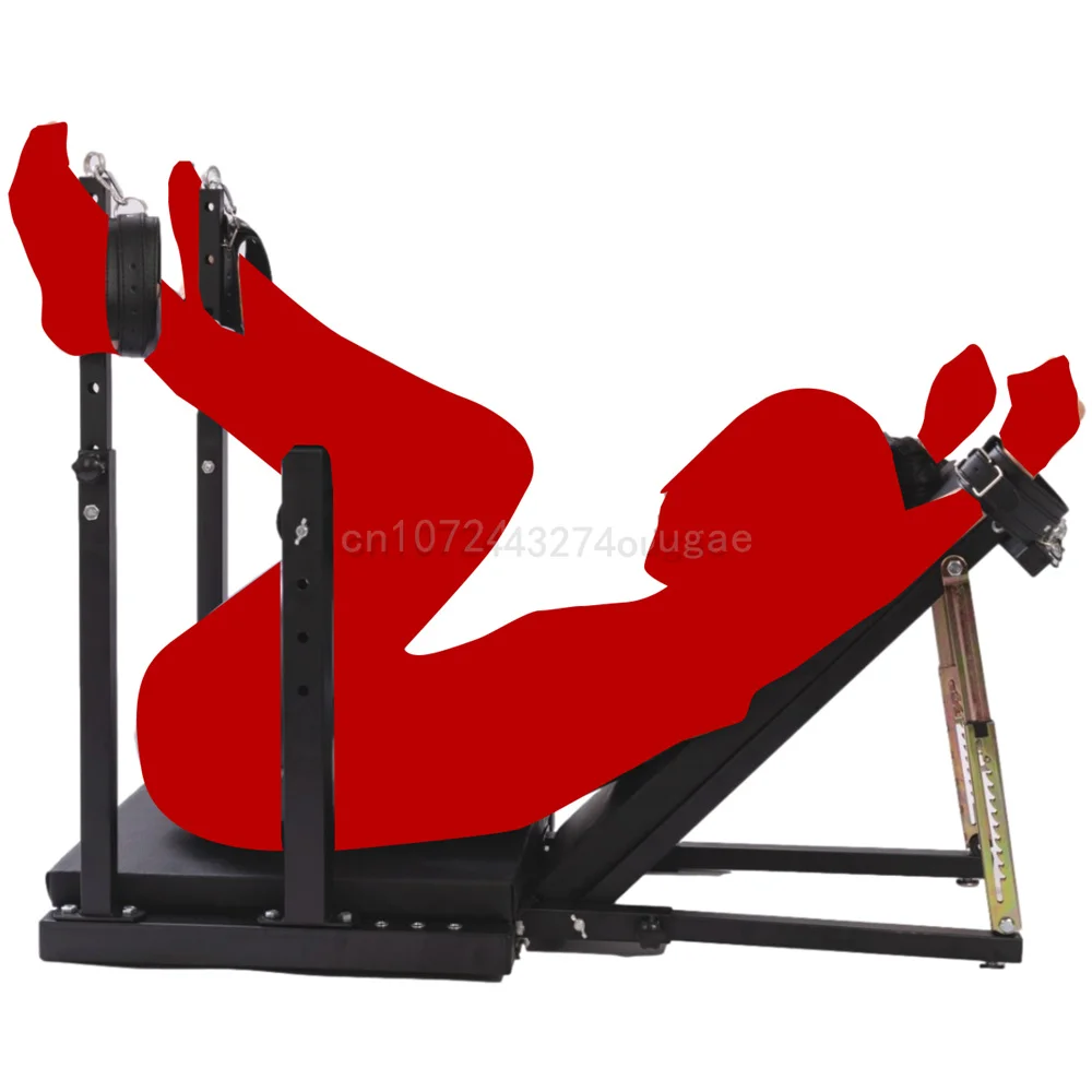 Forced Leg Press Split Leg Chair Obedience Bench with Adjustable Bondage Rack Role Games Props Sex Furniture