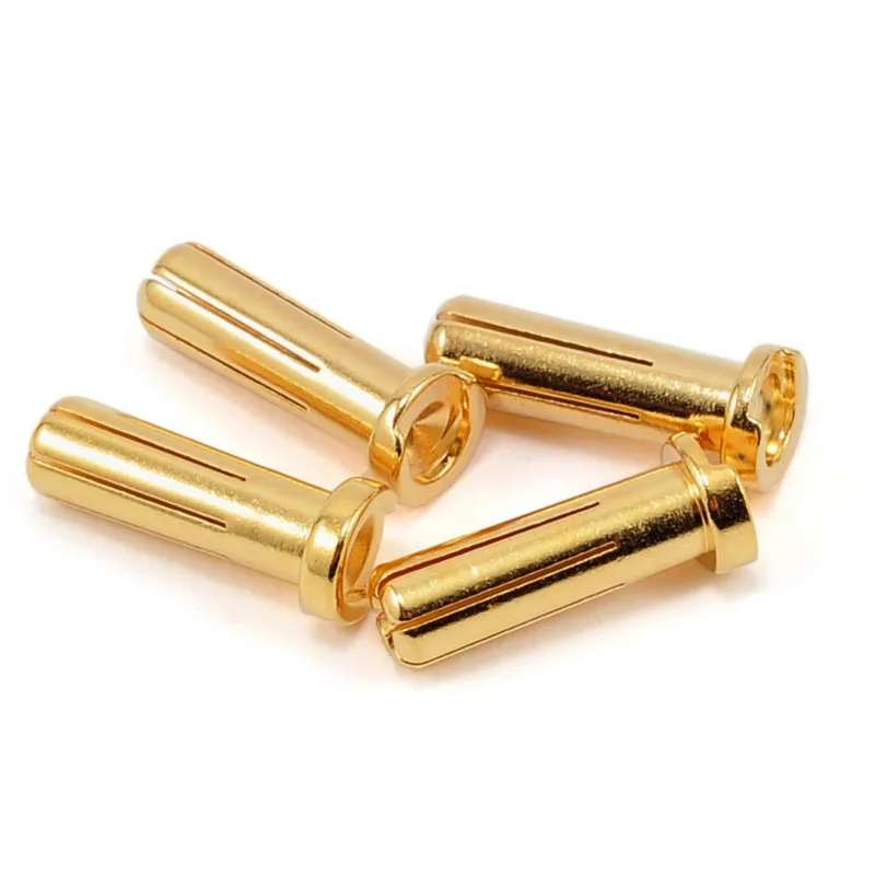 30PCSAmass 40A Gold Plated Banana Plug Male Bullet Connector 7u 4mm 5mm 90 Degree Welding For RC Motor ESC Part RC Airplane Part