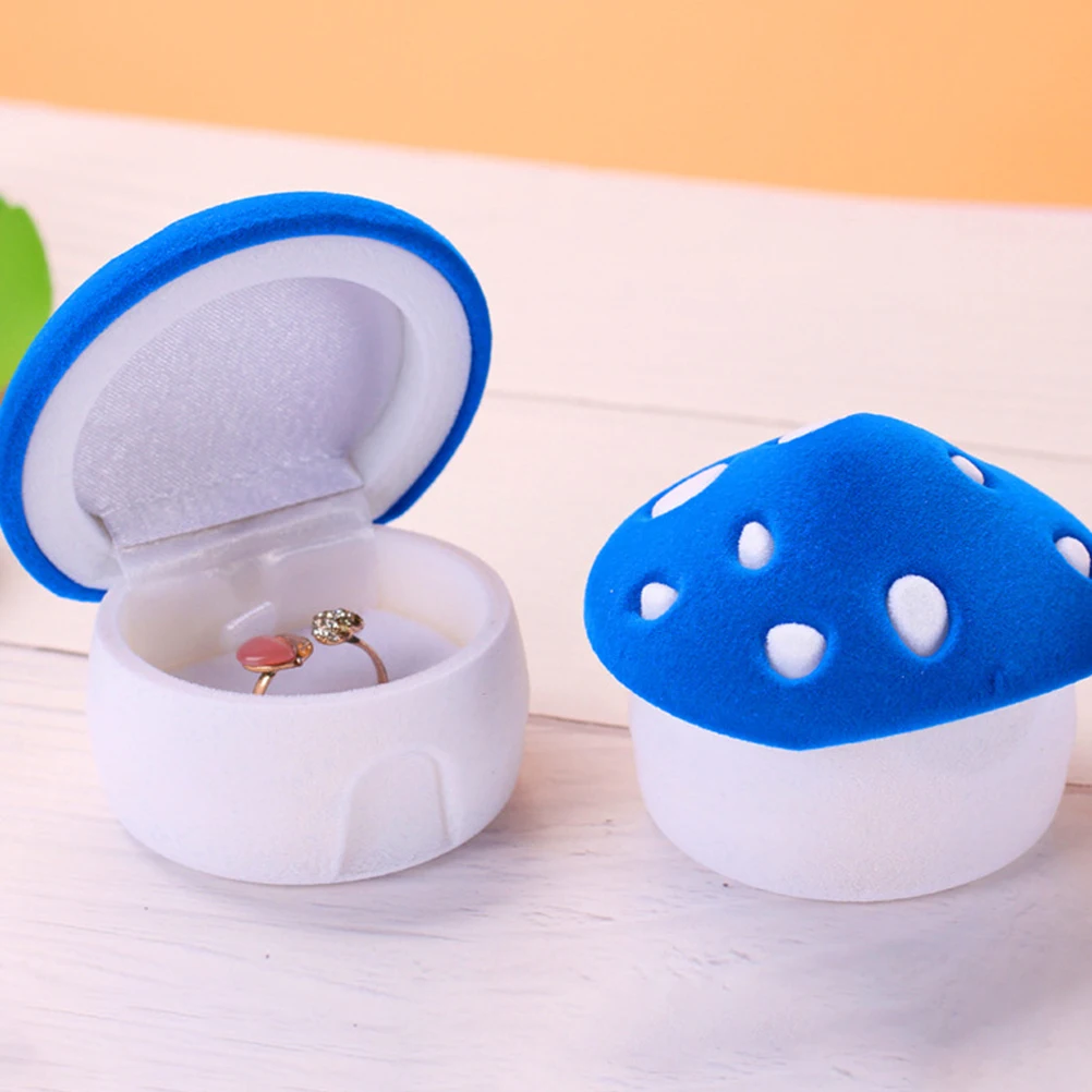 

2pcs Mushroom Jewelry Box Wedding Ring Necklace Storage Cute Ring Holder Vintage Decorative Earrings Pendant for Trinkets