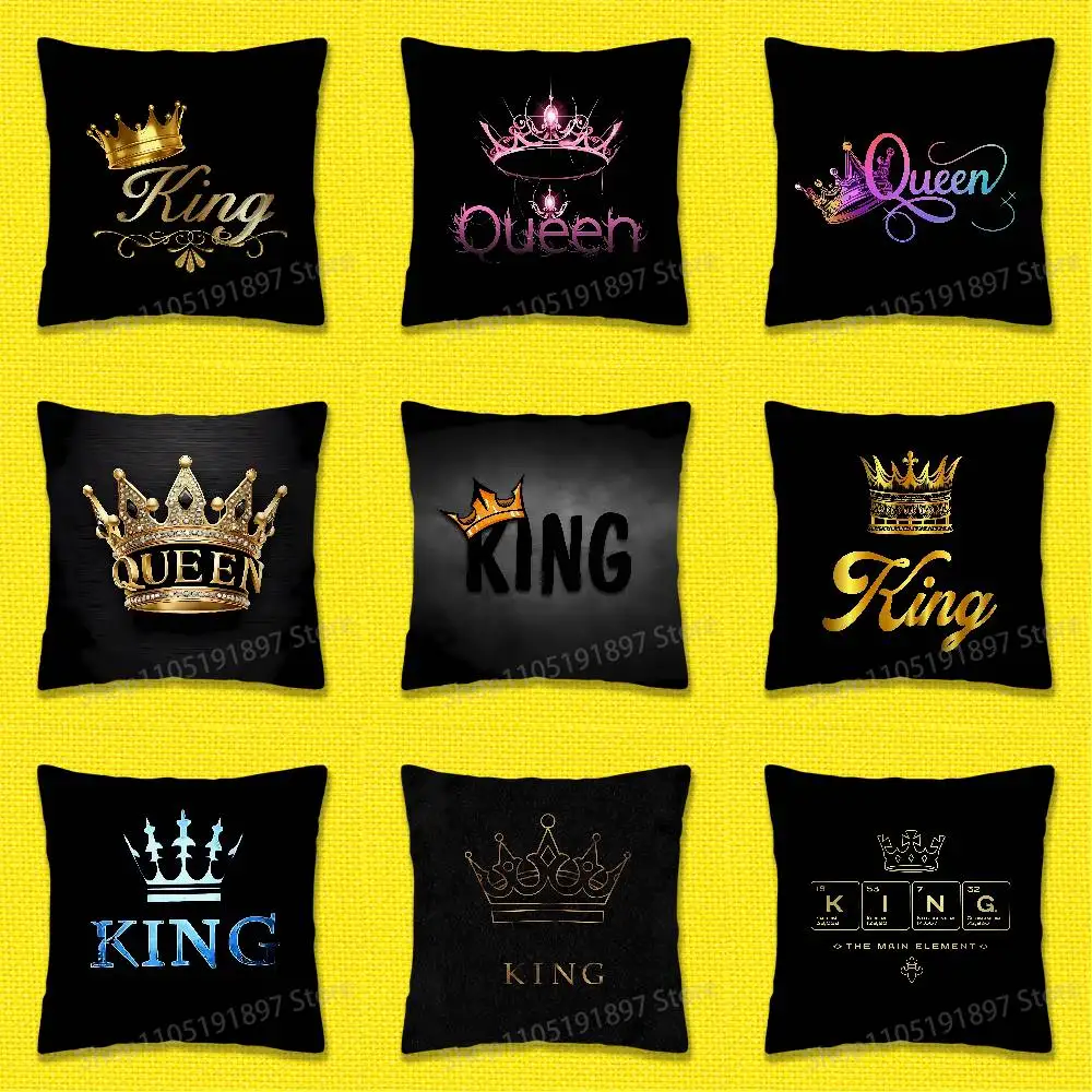 

Throw Pillow Case For 30cm 50cm 45cm 40cm Square KING Queen Crown Letter Chair Pillowcase Case