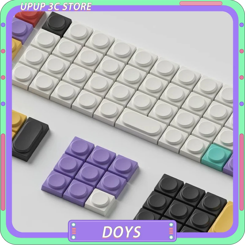 DOYS 3C Block Keycaps Mechanical Keyboard Set Transparent Frosted Building Custom Keycap PC Gamer Accessories Gifts