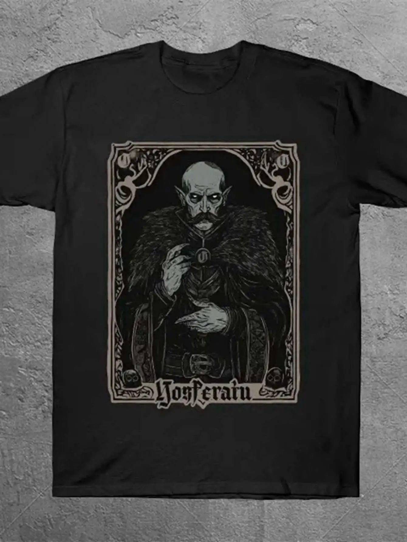 

Мужская футболка с рисунком Orlok Nosferatu Vampire — черная хлопковая футболка с короткими рукавами и жирным принтом, повседневная уличная одежда на весну