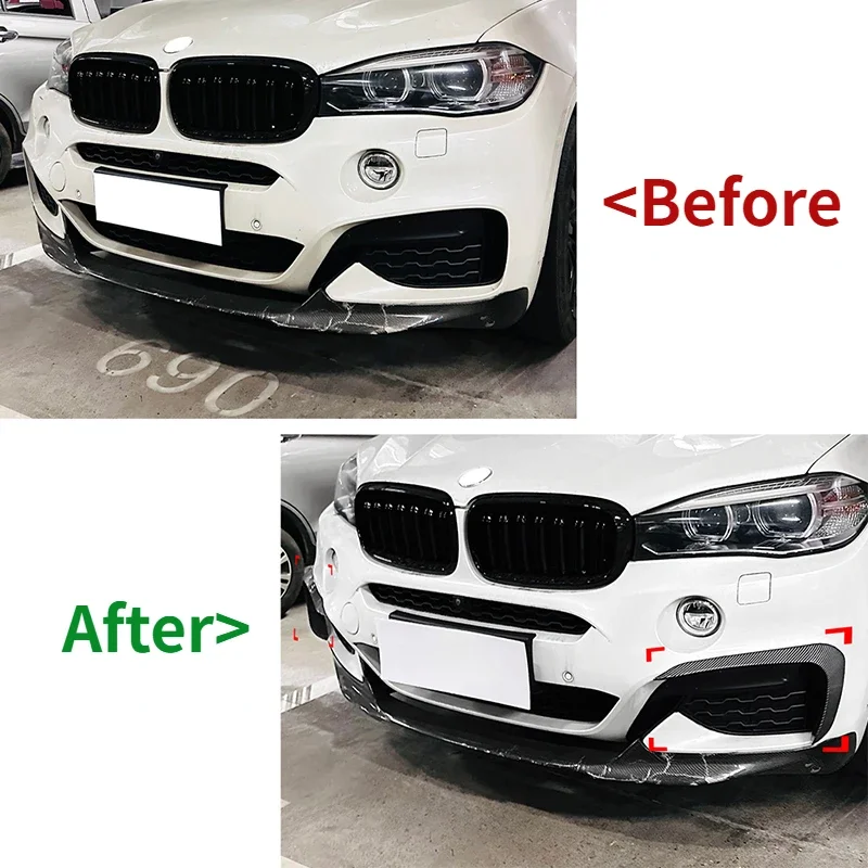 For BMW X6 F16 M Sport 2015 2016 2017 2018 2019 Car Front Bumper Cover Wind Knife Fog Lamp Trim Blade Trim Car Accessories