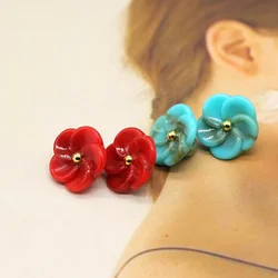 DOTOLLE 20Pcs 11mm Flower Pearl Buttons for Clothing Vintage Women Shirt Blouse Cheongsam Red Green Handmade Decorations