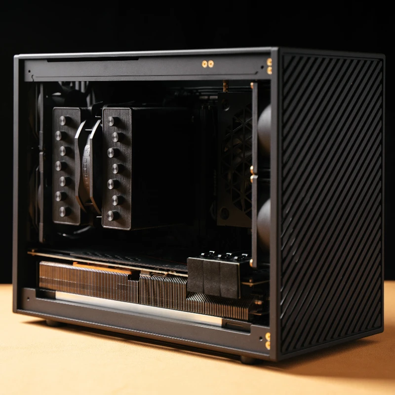 LP-P8 CNC Aluminum ITX Case Direct GPU Bracket PSU Vertical Air Cooling SFF PC