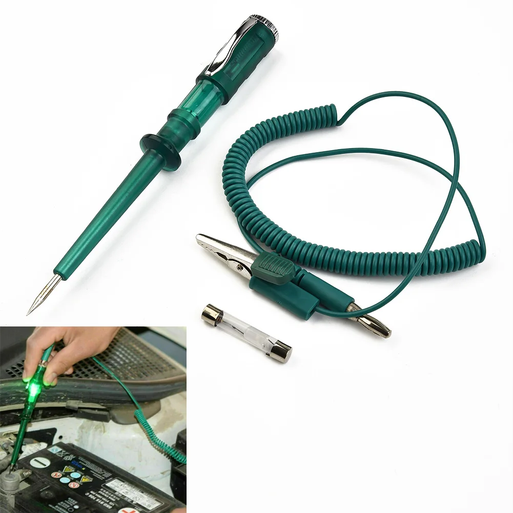 Practical Quality Auto Circuit Tester Car Electrical Test Pen Green Light Probe Motorcycles RVs Tr Trucks 1 Pc