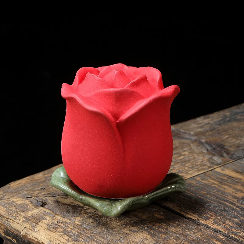 Keramik Tee kanister Rose Vorrats behälter feuchtigkeit beständig versiegelt künstliche Blume Süßigkeiten Glas Desktop Kaffeebohnen Aufbewahrung flasche