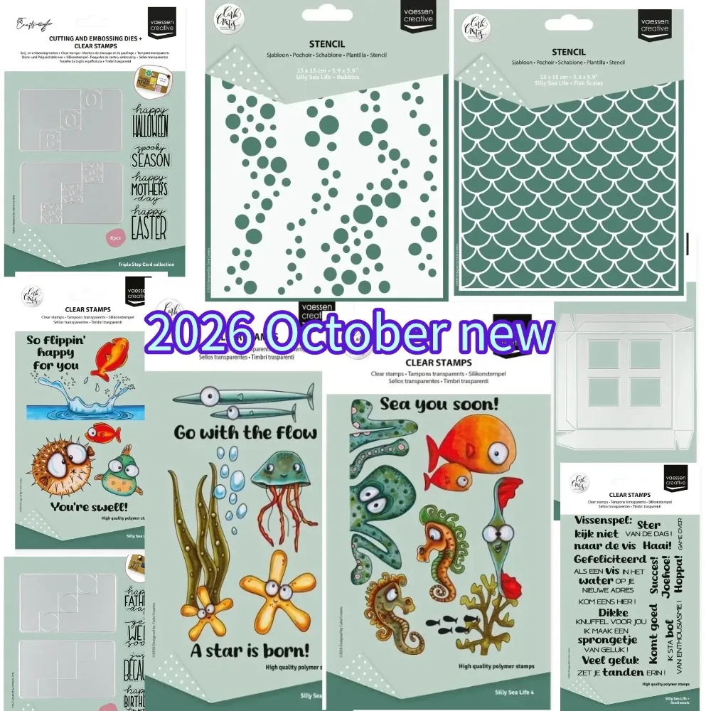 Seabed Metal Cutting Dies and Clear Stamps Cut Die Mold Blade Knife Punch Scrapbook Paper Craft Stencils Dies
