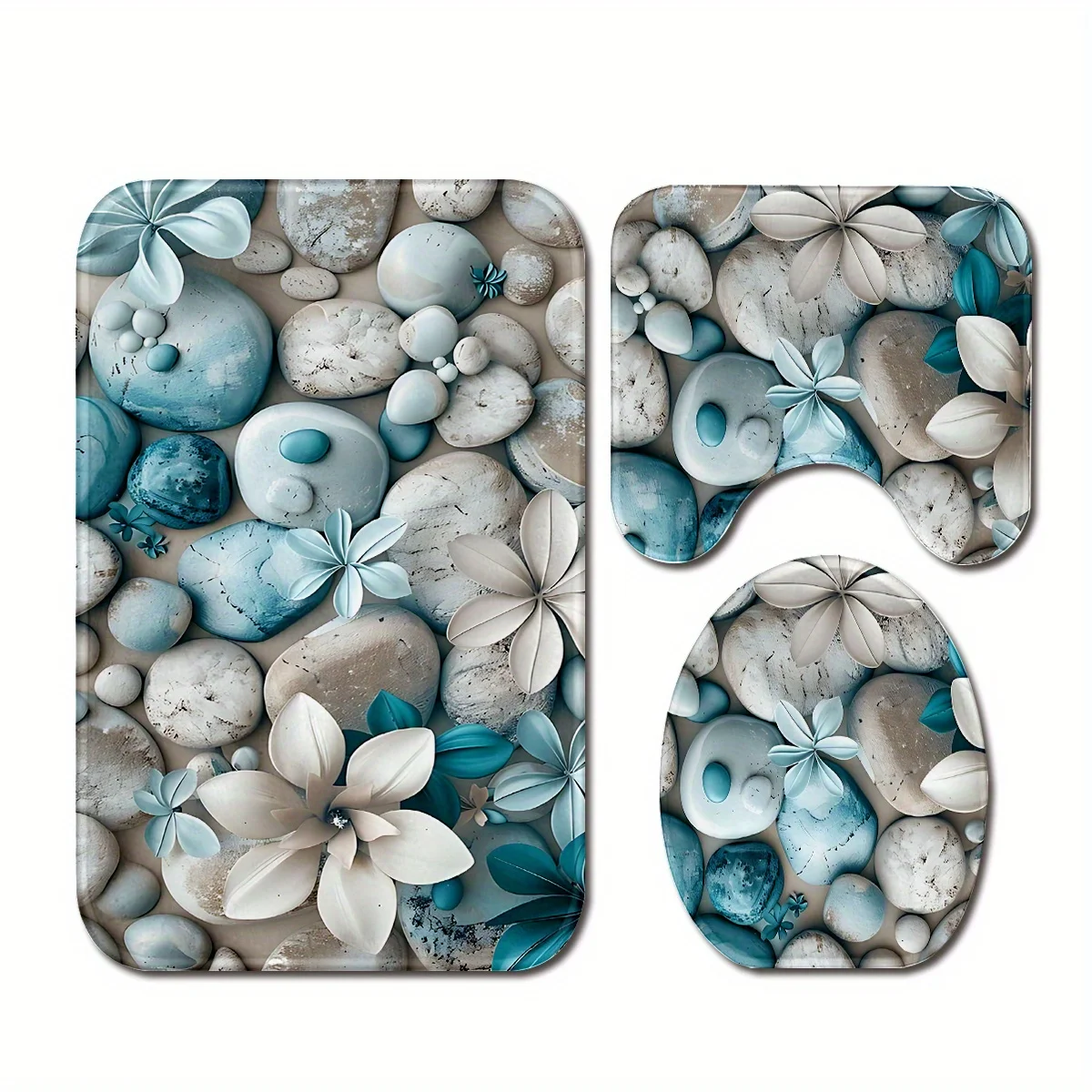 

Декор для ванной комнаты с каменным узором из 3 предметов — полиэфирная ткань, можно стирать в машине, нескользящий коврик, чехол на сиденье унитаза и U-образный коврик