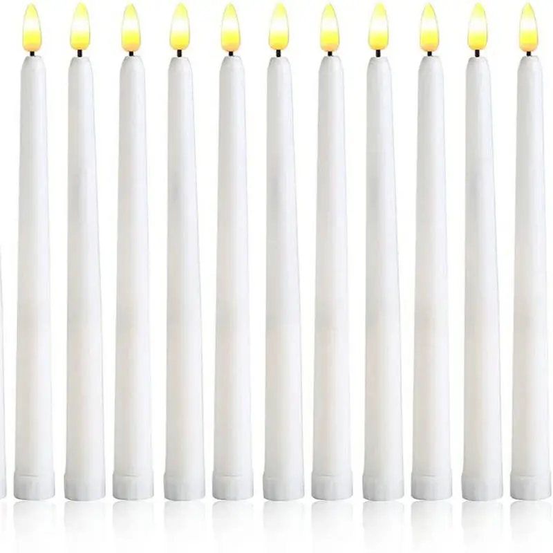 

50pcs 11" Battery operated Flameless Led taper Candle lamp Candlestick 3D Wick Xmas Wedding Home Church Table Decoration 28cm(H)