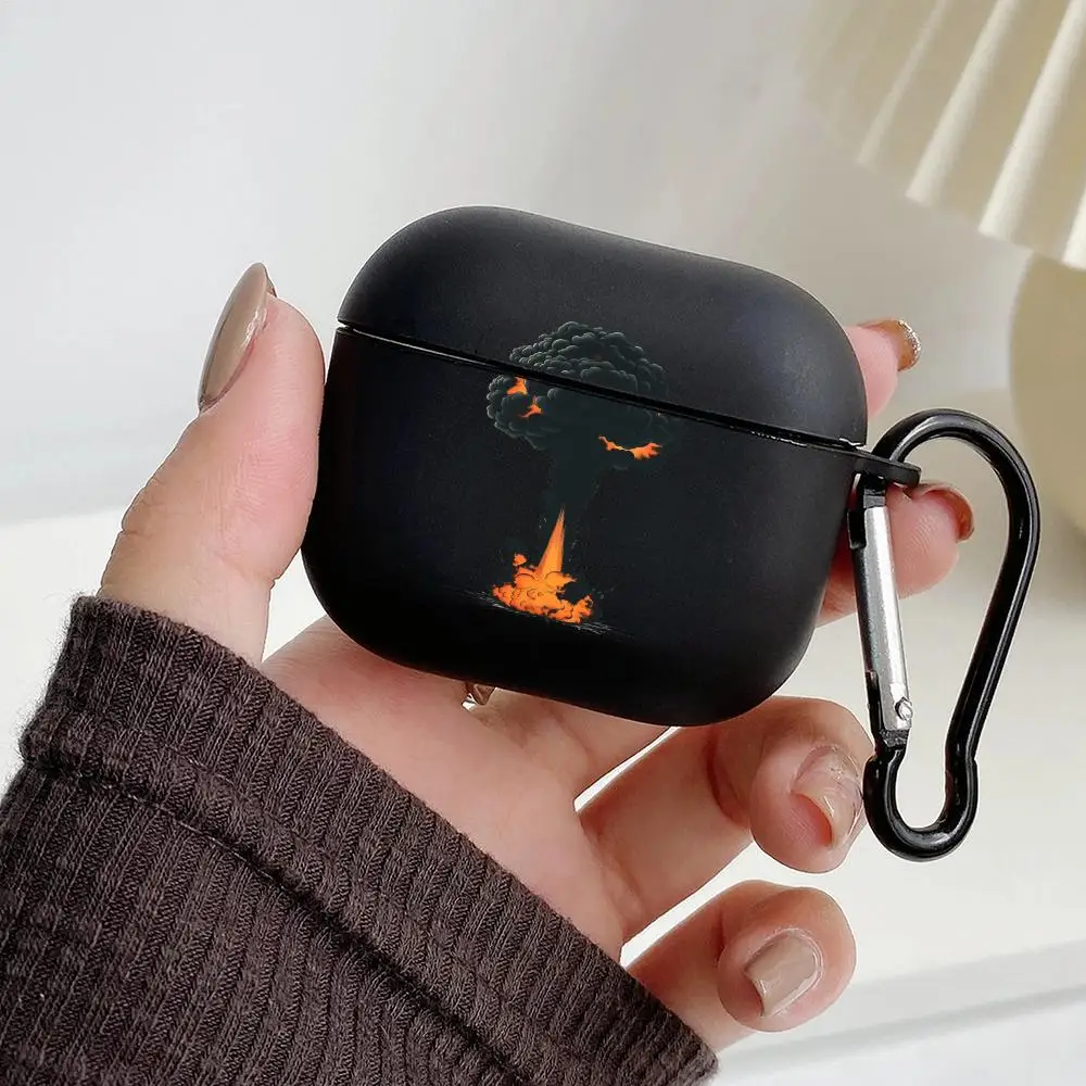 Coque de protection anti-chute pour écouteurs AirPods Pro2/Pro3/Pro, motif éruption volcanique, compatible AirPods 4/3/1/2, absorbant les chocs