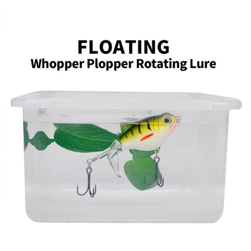 1Pcs Topwater Fishing Lures Whopper Popper 80mm/17g Isca Artificial Bait Hard Plopper Soft Rotating Tail Pike Fishing Tackle