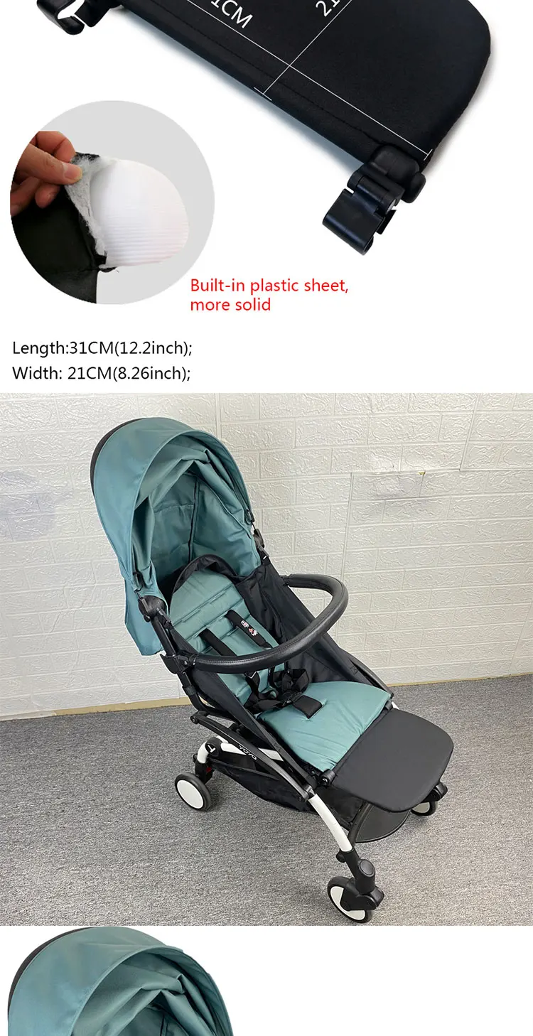 Baby Kinderwagen Trittbrett & Leder Tuch Material Griff Bar Kinderwagen Zubehör Für Babyyoya Babytime Kinderwagen Stoßstange – Detail 3
