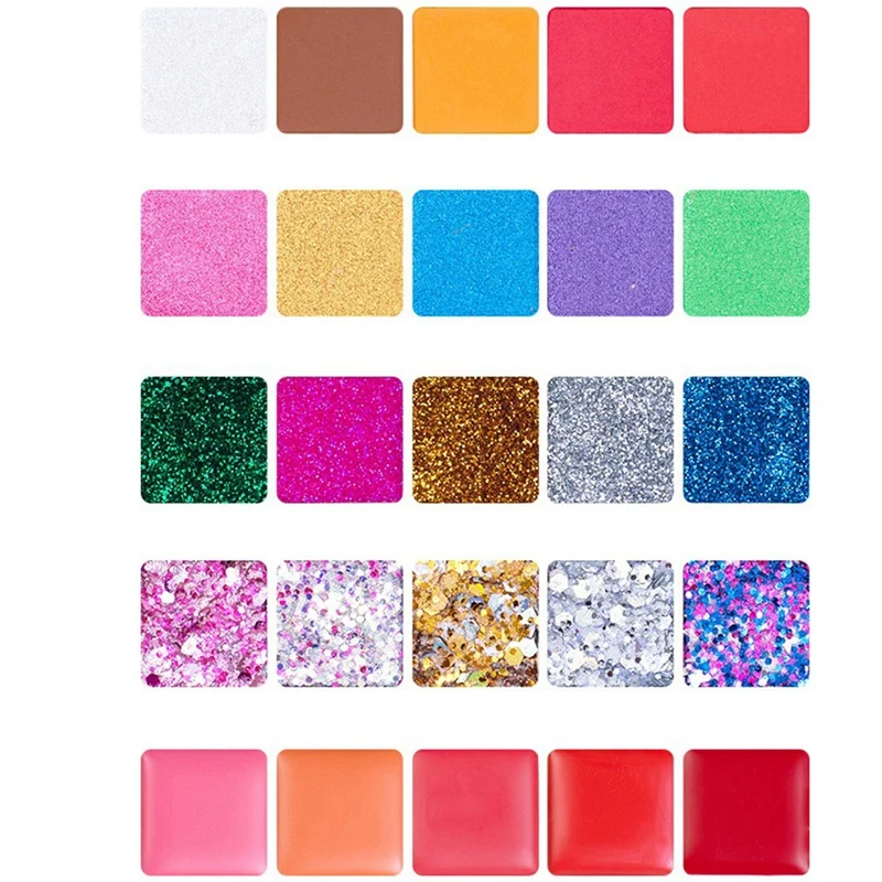 25 colori Shimmer Matte Eyeshadow Palette Waterproof Glitter Eyeshadow Beauty Colorful Eyeshadow Makeup Cosmetic Women (1 Box)