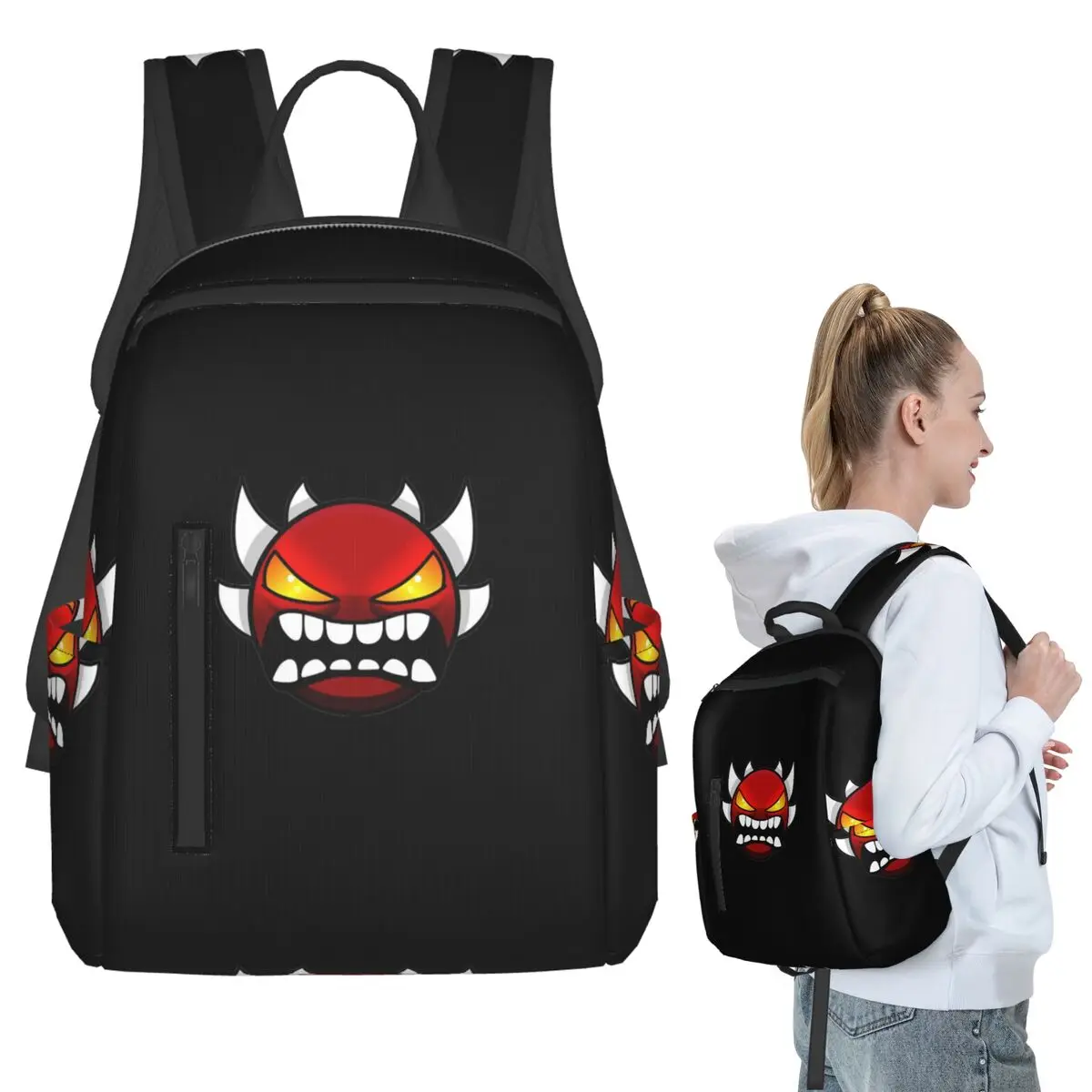 

Video Game Geometry Dash Backpack Student BookBag Children School Bag Computer Shoulder Bags Men Women