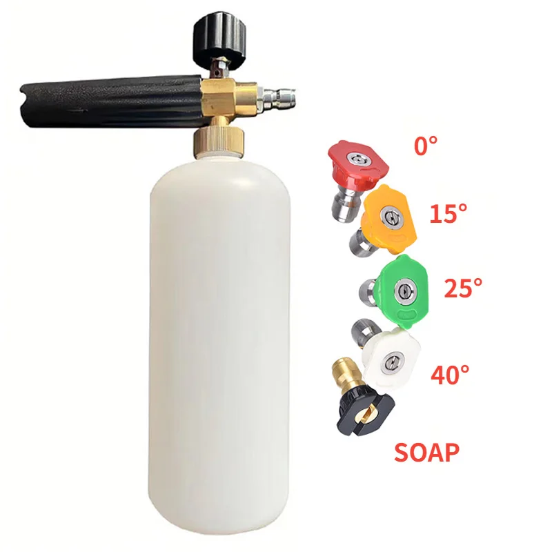 

High Pressure Snow Foam Lance Foam Generator 1/4" Quick Release Foam Gun with 5 Spray Nozzles for High Pressure Car Washer