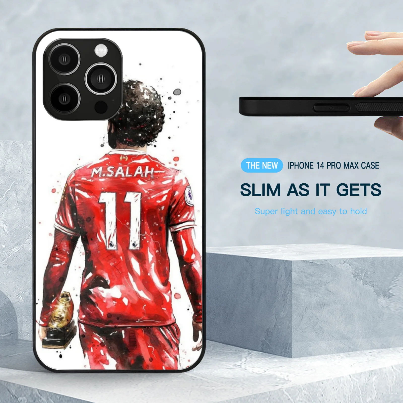 Mohamed Salah Art Glass Case For Iphone 15 14 13 Pro 11 12 7 8 Plus Xr X Xs Max Tempered Phone Cover Mohamed Salah Mohamed