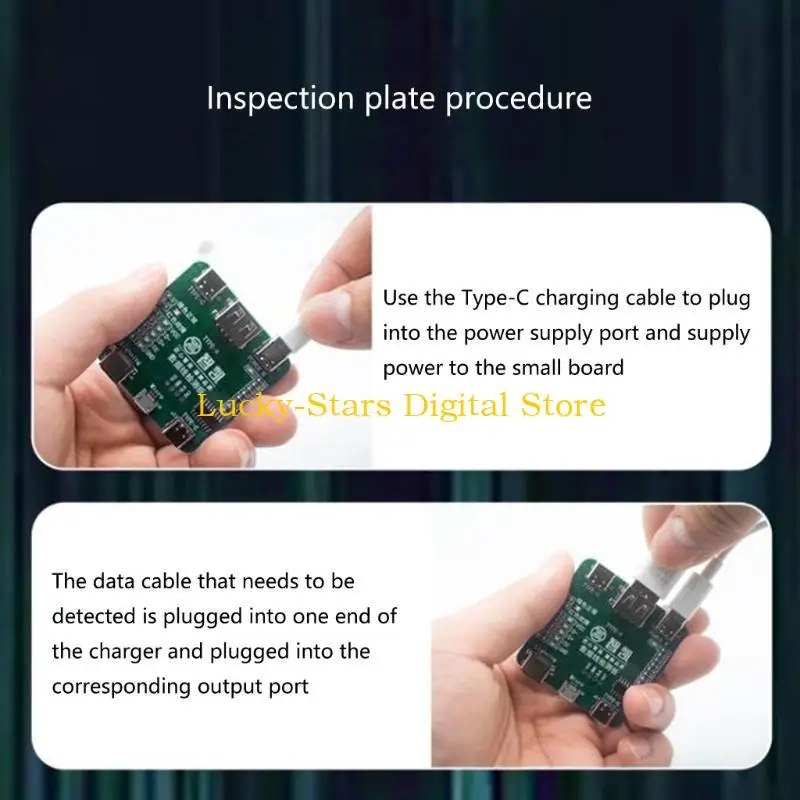 

T3EE Data Cable Detection Board USB Cable Tester For iOS Android- Type-C Short Circuit On-Off Switching Test Board