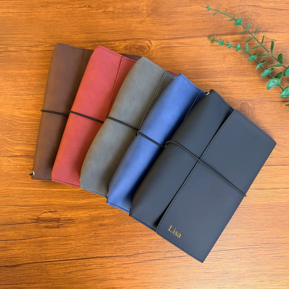 Customized Name Retro Travel Notebook Cover (without Inner Pages) - PU Imitation Leather Material Notebook Protection Case