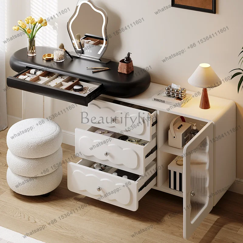 

Luxury Girl Dressing Table Cosmetics Large Bedroom Makeup Storage Drawers Vanity Table